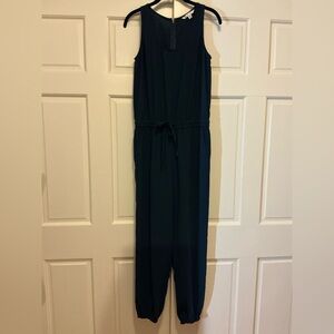 CABI Sleeveless Navy Drawstring Jumpsuit